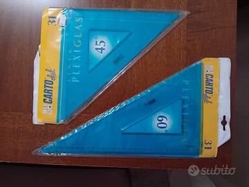 Set due squadre per la scuola angolo 45° e una 60°