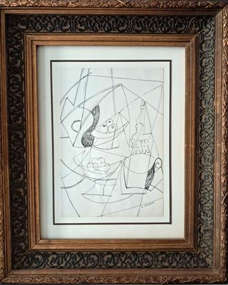 SEVERINI : NATURA MORTA CON CHITARRA E FRUTTA.