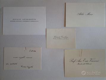 5 Biglietti da visita DC Andreotti Moro Vanoni