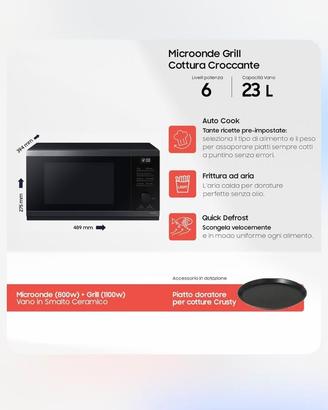 Forno microonde/friggitrice ad aria/grill