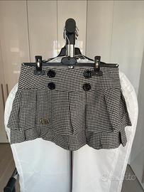 Minigonna a balze fantasia pied-de-poule