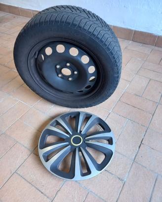 4 Cerchi ferro+4copricerchi plastica e 4 gomme inv