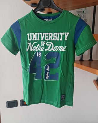 T.shirt verde con stampe anni 9/10 marca Champions
