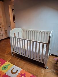 Lettino/culla in legno con doppio cassetto