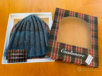Cappello Rossopuro 100% cashmere Tg S grigio nuovo