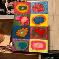 Tela dipinta a mano in stile Kandisky