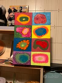 Tela dipinta a mano in stile Kandisky