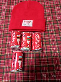  cappello coca cola e 4 lattine  fiamma olimpica  
