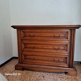 CASSETTIERA IN LEGNO MASSELLO A 3 CASSETTONI