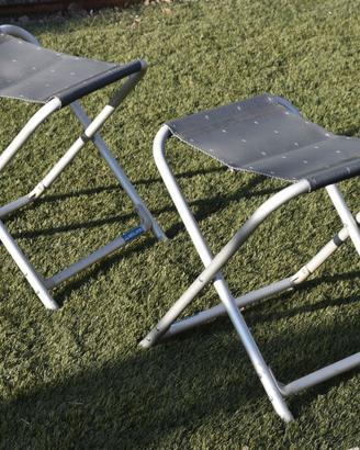 Coppia di sgabellini da campeggio in alluminio