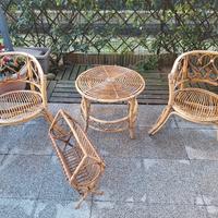 Modernariato Salottino  rattan vintage anni 60