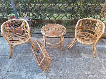 Modernariato Salottino  rattan vintage anni 60