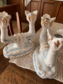 Porta candele in porcellana vintage