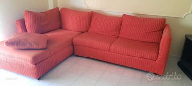 Divano angolare Rosso sfoderabile e lavabile