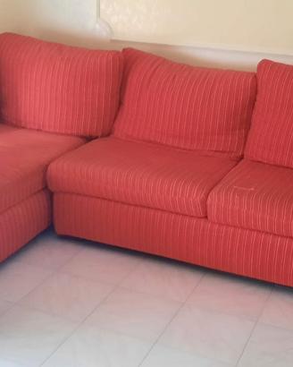 Divano angolare Rosso sfoderabile e lavabile