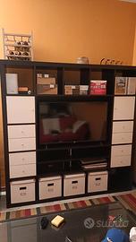 letto + libreria porta tv soggiorno + tavolino