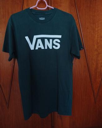 T-shirt Vans verde con logo in perfette condizioni
