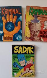 Fumetti anni 60/70 Kriminal n. 127 e 197 Sadik n17