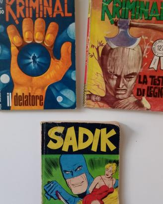 Fumetti anni 60/70 Kriminal n. 127 e 197 Sadik n17