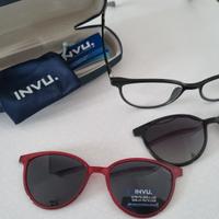 Occhiali da vista donna clip on 3 in 1