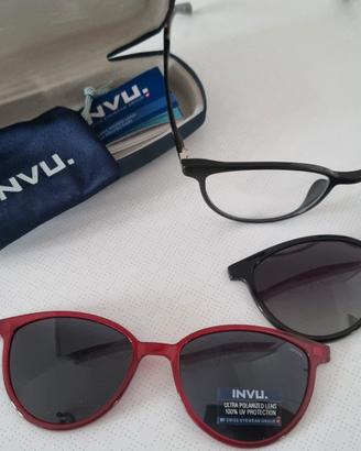 Occhiali da vista donna clip on 3 in 1