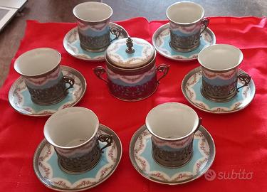 servizio da caffè Limoges in fine porcellana e prl