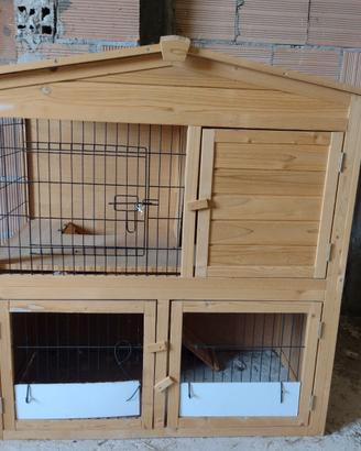 Gabbia coniglio in legno