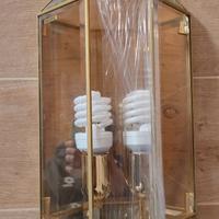 Plafoniera in vetro placcata oro 24 carati