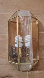 Plafoniera in vetro placcata oro 24 carati