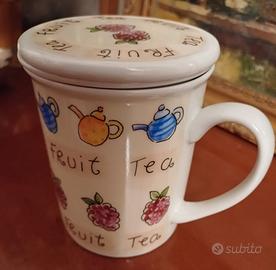 TISANIERA FRUIT TEA 3 PEZZI IN CERAMICA