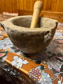 Mortaio in pietra con Pestello in legno