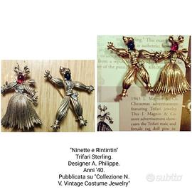 Spille NENETTE E RINTINTIN anno 1943 firma TRIFARI