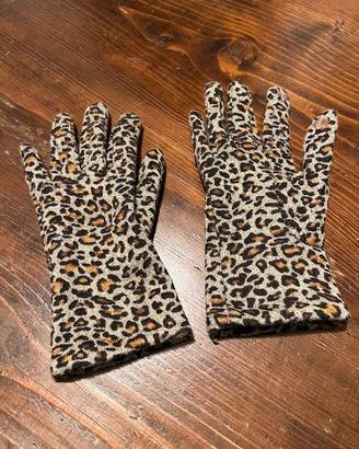 Guanti invernali con stampa leopardata Nuovi