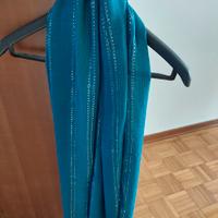 Pashmina - sciarpa in cotone verde petrolio