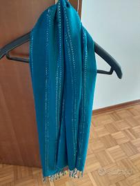 Pashmina - sciarpa in cotone verde petrolio