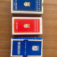 3 mazzi carte da gioco