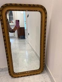 Specchio specchiera legno oro dorato rettangolare