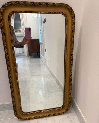 Specchio specchiera legno oro dorato rettangolare