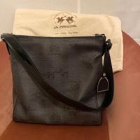 Borsa grande con zip La Martina nera a tracolla