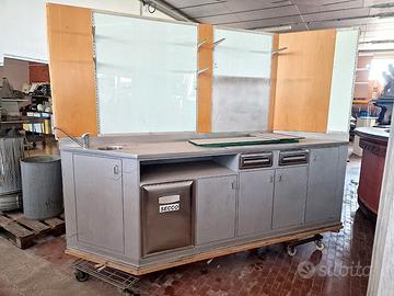 retro banco bar con porta bottiglie usato