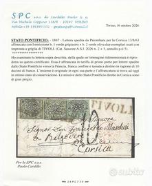 STATO PONTIFICIO-1867-Lettera spedita da Palombara