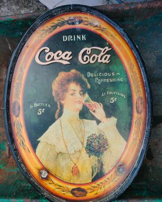 Vassoio pubblicitario vintage della Coca-Cola,