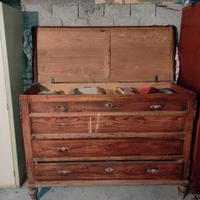 Comò antico a ribalta in legno