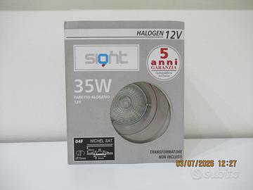3 faretti da incasso, nichel satinato, 12V 35W