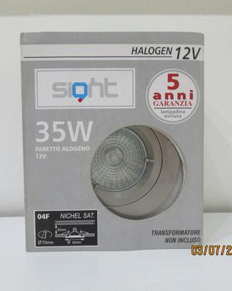 3 faretti da incasso, nichel satinato, 12V 35W