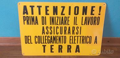 Cartello collegamento elettrico a terra