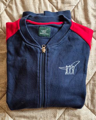 Felpa  Henry Cotton's con Zip - Blu e Rossa