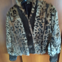 Giubbotto in lapin e pelle scamosciata