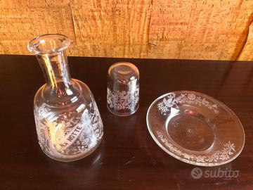 Caraffa Vintage per Acqua con bicchiere e piattino