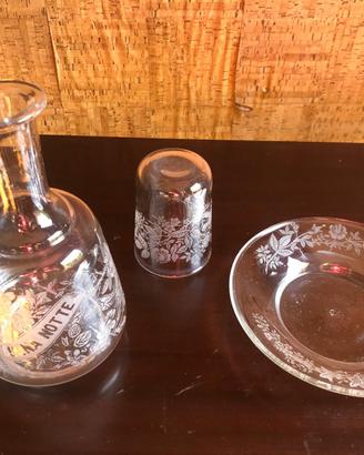 Caraffa Vintage per Acqua con bicchiere e piattino